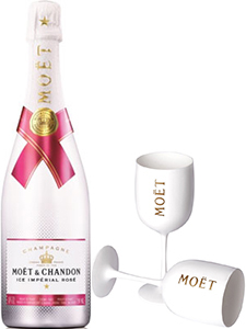 Clam gewoon Trolley Champagne | Moet & Chandon Ice Rose Imperial incl. Glazen | € 69,95